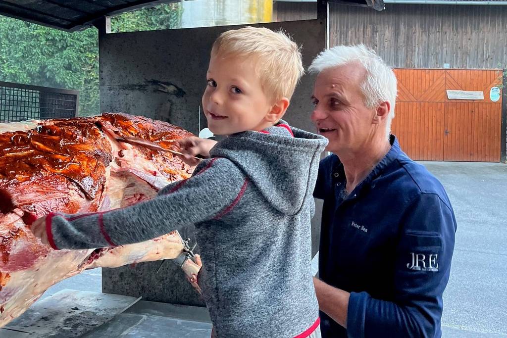 Essen vom Ochsengrill im Naturhotel Molzbachhof.