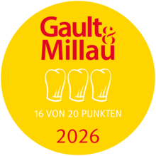 Bewertungs Badge von Gault Millau 2026.