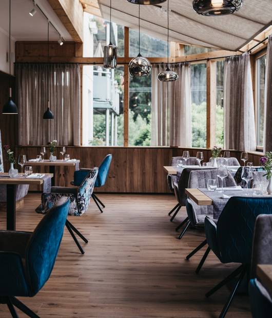 Essensbereich für Hotelgäste im Naturhotel Molzbachhof.