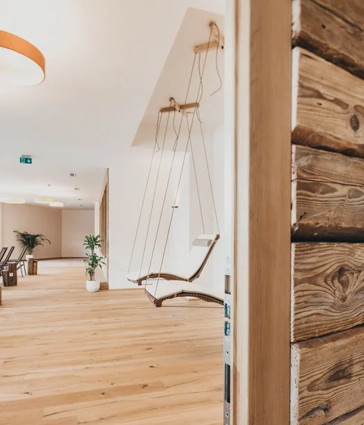 Wellnessbereich aus Holz im Molzbachhof